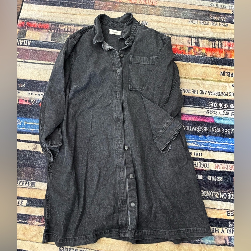 Madewell Black Washed Shirt Dress